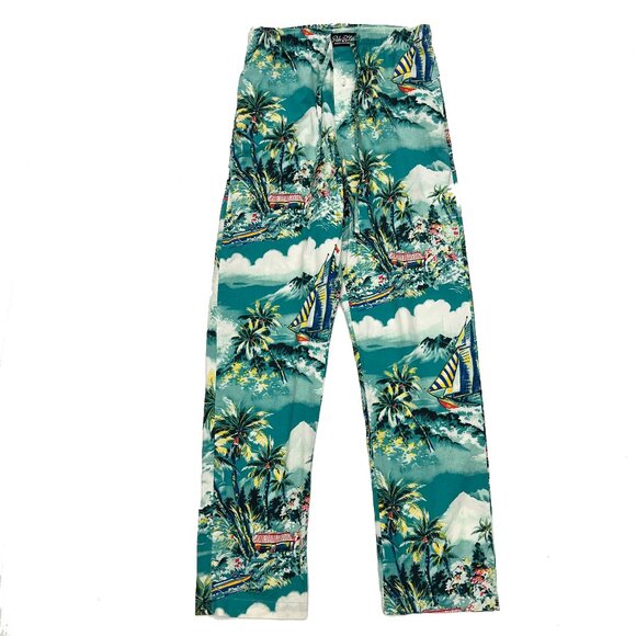 Polo Ralph Lauren Sleepwear Sleep Pant Tropical Palm Tree Boat Island Mens S - Picture 1 of 4
